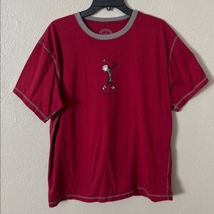 Life is Good Mens Golf Iron Man Tshirt Red Large